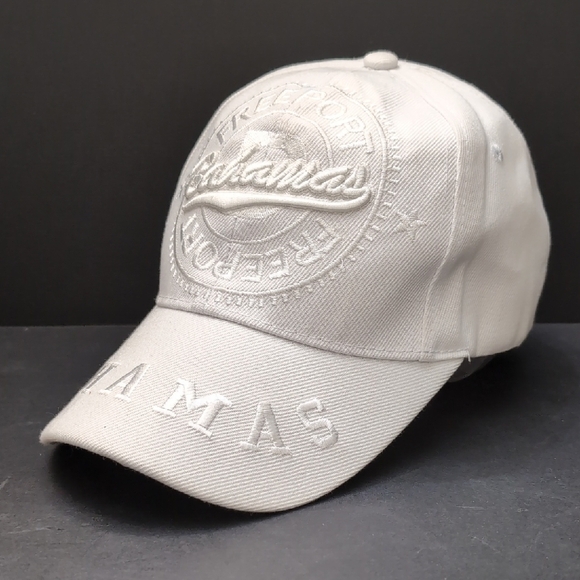 Dorset Tees,FreePort Bahamas White Embroidered Velcro Strap Hat. - Picture 1 of 10